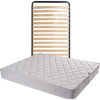 Materasso in Tessuto Ignifugo 80x190 + Rete Smontabile + Piedi in Omaggio - Altezza 15 cm - Comfort Molto Rigido - Schiuma Estremamente Durevole in Poli-Latex Brevettato - Antincendio