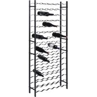 Vidaxl – Casier à bouteilles noir en fer pour 96 bouteilles – Dimensions 64x22x157 cm – Empilable avec fixation murale incluse