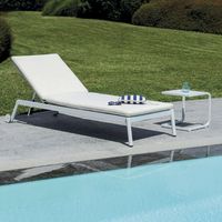 Lettino prendisole da giardino Porto Cervo con schienale reclinabile-Ecrù