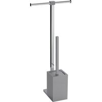Grauer Wc-Standmodell Mit Toilettenpapierhalter Und Toilettenbürstengarnitur Arcobaleno