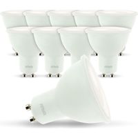 Arum Lighting – Lot de 10 ampoules LED GU10 7W 600 Lumens – Blanc froid 6000K – Grand angle 120° – Non dimmable – Classe énergétique F