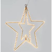 Etoile lumineuse double orientable 70CM 260 LED blanc chaud cable cuivre structure métal marron Lotti