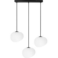 Lampada a sospensione Candellux STONES 3xE27 nero/bianco