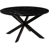 Tavolino da salotto in marmo nero - gambe incrociate in ferro nero 137x137 BARCELONA 417