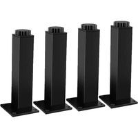 Verstellbare Möbelfüße, 4er-Set, Metall-Möbelfüße, Badezimmermöbel, schwarze, quadratische Stützfüße, Tragkraft 400 kg, Höhe 30 cm, 18 mm höhenverstellbar, C