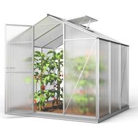 GFP Serra ECO-Star 3 telaio in alluminio 192 x 192 cm, lastre a doppia parete di 8 mm, con apri-finestra automatico e telaio di fondazione