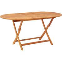 Table pliable de jardin 160x85x75 cm Bois d'eucalyptus massif vidaXL