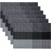Juego de 6 manteles individuales Tigrezy de PVC lavables, antideslizantes, resistentes al calor y al desgaste, fáciles de limpiar y guardar, 45 x 30 cm.