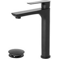 Mitigeur Lavabo Haut Noir Avec Vidage Clic/Clac Ligne Plate