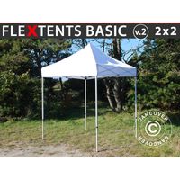 Faltzelt FleXtents Basic v.2, 2x2m Weiß
