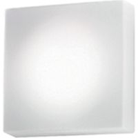 Zafferano Lampada da parete e soffitto, vetro e metallo, 320x320x88 mm, LED 16.0 Watt, dimmerabile DALI2 PUSH, bianco opaco