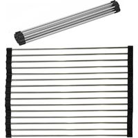 Griglia per sopra lavello Scola piatti posate stoviglie frutta verdure cm 43x30 richiudibile salvaspazio cucina in accaio inox antigraffio antiscivolo sotto pentola