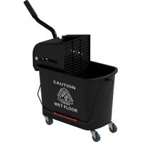 Carrello per Pulizie in Plastica PP da 20L con Secchio e Strizzatore, 60x27x70.5 cm, Nero