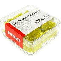 Scatola portafusibili standard per auto, 50 pezzi, 20A, amio-01336