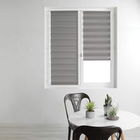 Homemaison – Store enrouleur jour et nuit 45 x 180 cm – Polyester – Pose facile sans perçage – Couleur gris – Kit de fixation inclus