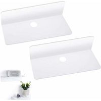 Support mural flottant, support flottant en acrylique, robuste et durable, support flottant auto-adhésif avec ruban adhésif double face et 4 crochets de câble, convient pour tenir des téléphones, des