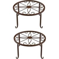 2 Pièces Support Pot Fleur en Métal, Stand de Fleurs Stand de Plantes, Trépied pour Plantes en Métal, Convient pour Les Bureaux et Les Balcons, Peut être Utilisé pour Placer des Pots Fleurs(Bronze)