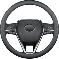 Funda para volante de coche de 38 cm, diseño redondo perforado antideslizante, agarre cómodo e instalación universal.