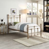 BAYFORD TRADITIONAL ANTIQUE BRASS METAL BED FRAME - SINGLE