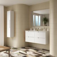 Badezimmermöbel VIMA 1200 WHITE SATIN + Waschtisch