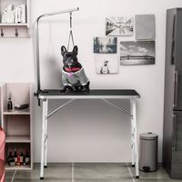 Mesa de cuidado profesional para mascotas, mesa de corte de pelaje, adjustable, brazo portátil, incluye correa, adecuada para mascotas pequeñas a medianas. Dimensiones: 90 x 60 x 76 cm (largo x ancho