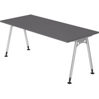 bümö Schreibtisch Serie-A Rechteck: 180 x 80 cm Graphit