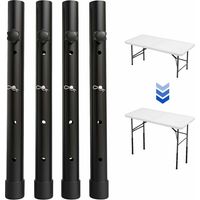 4er-Set Tischbeinverlängerungen für Klapptische für gebogene und gerade Beine, verstellbare Klapptischbeinerhöhungen, für Höhe (44 cm) – RWPurniture Leg