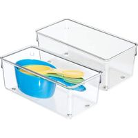iDesign Linus Organizzatore Cassetto Cucina, Plastica, Trasparente, 10.16x20.32x7.62 cm