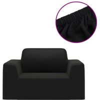 Housse extensible de canapé - vidaxl - Noir - Jersey de polyester - 90 à 140 cm - Facile à nettoyer - Lavable en machine