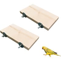 2 PCS Bird Platform with Swing, Natural Wooden Flat Stand, Bird Cage Climbing Accessories for Parakeets, Budgies, Cockatiels, Chinchillas, Hamsters & Small Animals