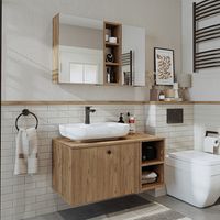 Roomart LOTUS-I-95 Bad-Set 3-tlg 95 cm breit, Eiche