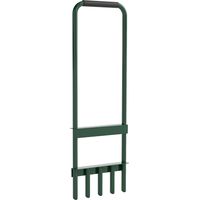 Aireador de Césped Manual con 5 Púas Huecas Mango Antideslizante Herramienta de Perforación de Césped Verde Oscuro