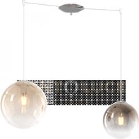 SOSP. CROMO 2 LUCI SPOSTABILE VETRI (1 PICCOLO AMBRA+1 MEDIO BRONZO) 1194CR-S2 S MIX-AB
