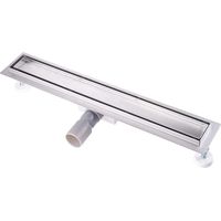Caniveau de Douche Italienne 80 cm à Carreler Siphon Sol d'évacuation en Acier Inoxydable - diverses Tailles au Choix 30 to 100cm Siphon avec passoire et arrêt des odeurs
