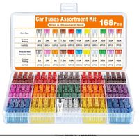 Kit de 168 fusibles auto mini et standard (2A-40A) pour voiture, camion, moto, camping-car – universel