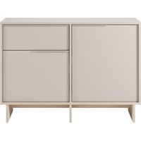 Buffet 2 portes 1 tiroir en bois et métal L120cm - Beige - Harriet