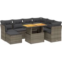Maison Exclusive - 8-tlg. Garten-Sofagarnitur mit Kissen Grau Pol