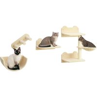 Juego de Escalada para Gatos de Pared Estantes para Gatos 4 Piezas Hamaca Nido Plataformas para Saltar Beige