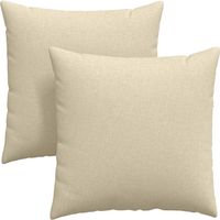 Coussins de canapé 2 pcs Crème 80 x 80 cm tissu