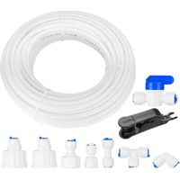 Kit Universel de Raccordement de Conduite d'Eau de 20 M, Raccord de Tuyau d'Alimentation d'Eau pour Osmoseur Réfrigérateur, Raccord De Filtre à Eau (1/4", 1/2", 3/4")