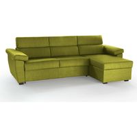 Canapé Fixe avec Méridienne Ceto, Déhoussable, Hydrofuge Multi-position Made in Italy, 160x285 cm Vert