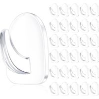 30 Pièces Support Mural Adhésif Transparent pour Suspension, Crochets sans Couture Réutilisables Transparents Petits Cintres Collants en Acrylique avec Autocollant non Marquant