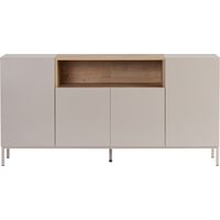 Credenza 4 porte 1 nicchia, finitura cashmere e legno L 160 cm - OLIVER