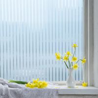 Randaco Lámina para ventana electrostática decorativa opaca anti miradas UV, Tiras, 90 x 300 cm, 2 unidades