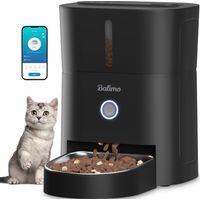 Futterautomat Katze 3L, WiFi Intelligenter Katzenfutterautomat, Futterspender für Katzen/Hunde mit Nachtlicht und 304 Edelstahlnapf, APP-Steuerung, 1–10 Mahlzeiten pro Tag, Schwarz