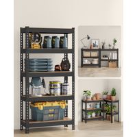 Rayonnage Étagère pour Charges Lourdes,5 Niveaux, 150 x 75 x 30 cm, Capacité de Charge 875 kg, Marron Rustique
