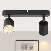 GBLY LED Deckenlampe Deckenstrahler 2 Flammig - Schwarz Deckenleuchte Flur Metall Deckenspots Schwenkbar GU10 Design Strahler 350° Spots für Wohnzimmer Schlafzimmer Treppenhaus Küche - Ohne Glühbirne