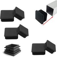 6 pièces Bouchons Lamellaires pour Tubes Carrés 80 x 80 mm Plastique Embout Bouchons D'obturation pour Pieds de Meuble Trampoline (Noir)
