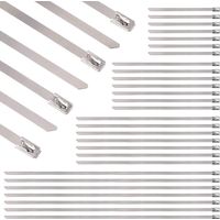 Kit de serre-câbles à fermeture Éclair en acier inoxydable avec revêtement en acier inoxydable Assortment Kit