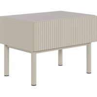 Selsey Veldio New – Mesita de noche con frente acanalado y cajón, Greige, 50 cm